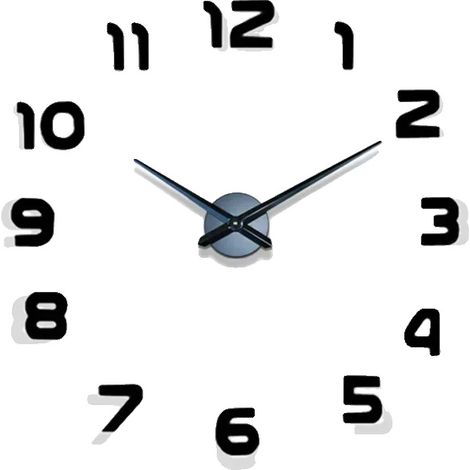 Horloge murale, design moderne, matériau acrylique, noir (1/2)