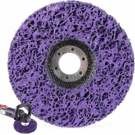 Disques de Nettoyage, Disques Pour Meuleuse d'Angle 125 mm Disque de Nettoyage Préliminaire Poly Strip Roue Disques pour Meuleuse d'Angle, 125X 22 mm(Violet) (1/5)