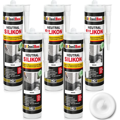 IsolBau Silicone Neutro Bianco Neutralsilikon 5 x 300ml (1/5)