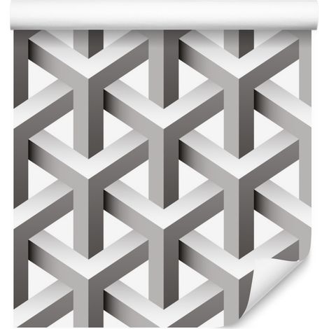 Carta da parati con motivo geometrico 3D per soggiorno e camera da letto, 50x1000 cm (1/5)