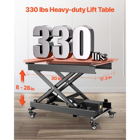 Table Élévatrice Électrique à Ciseaux Simple, Capacité de Charge 150 kg, Hauteur de Levage Réglable 200-710 mm, avec 4 Roues, Moteu… (1/5)