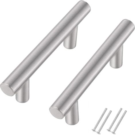 Lot de 2 Poignée Espacement 64 mm Acier Brossé Longueur 100 mm Pour Armoire Tiroir Cuisine (1/5)