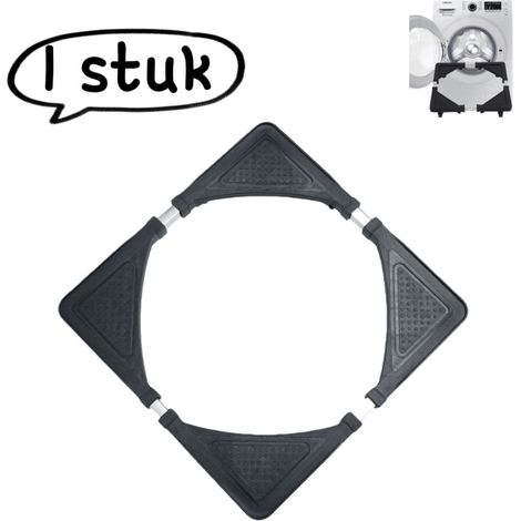 Support pour machine à laver à tambour mobile avec pieds réglables en hauteur et rangement intégré hauteur télescopique 40 à 60 cm noir (1/5)