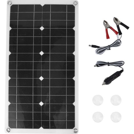 SJLERST 18V 100W Panneau solaire étanche Panneau de charge solaire Chargeur de batterie extérieur pour bateau de voiture domestique (1/5)