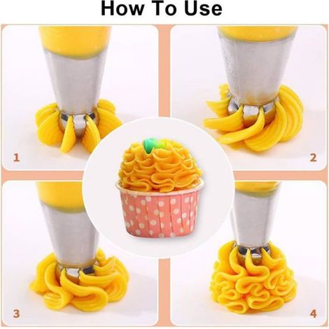 Ensemble de douilles à pâtisserie russes en acier inoxydable à embout boule givré pour la décoration de gâteaux (8 pièces) (1/4)