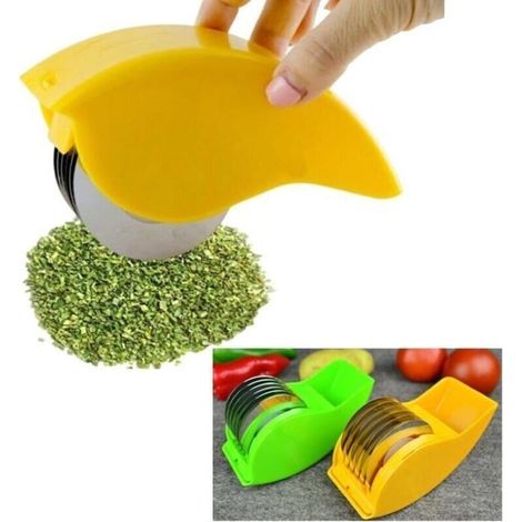 hachoir à herbes, coupe-légumes, lames en acier inoxydable, coupe-oignons, ciboulette, menthe avec protège-main