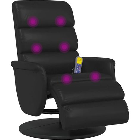 Fauteuil Inclinable - Fauteuil Relax repose-pieds noir similicuir fr17706 (1/5)