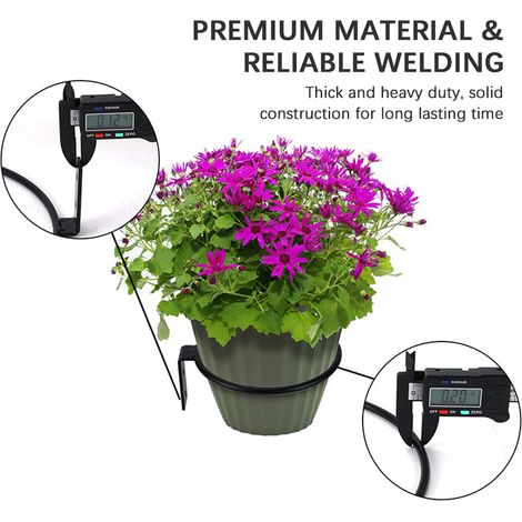 Soportes de pared para macetas – metal – 3 piezas – 15 cm – negro (1/5)