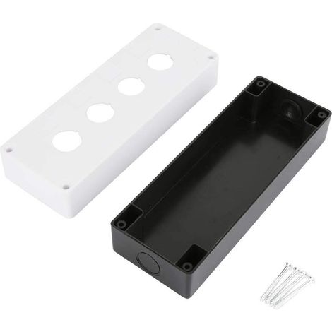 Scatola interruttore BX4 da 22 mm con 4 fori, pulsante di controllo, custodia protettiva impermeabile ((bianca)).