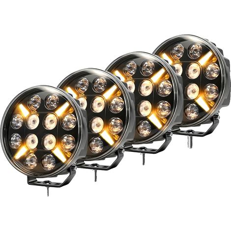 Luz de trabajo, luz puntual y de relleno, diseño impermeable, 4 flashes estroboscópicos de 9 pulgadas. (1/2)