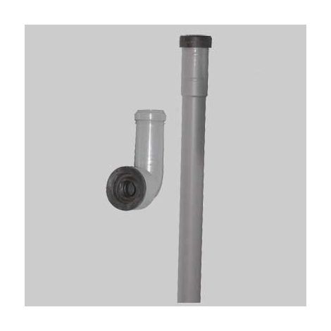 TUBO REGOLABILE PER PASSO RAPIDO O FLUSSOMETRO cm 100 Ø 26x32 c/curva PVC