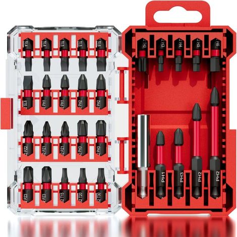 Juego combinado de 30 piezas para taladro eléctrico, destornillador Phillips magnético y juego de herramientas eléctricas resistentes a los golpes.