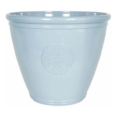 40cm Small Eden Emblem Plant Pot - Plastic - L40 x W40 x H30 cm - Blue