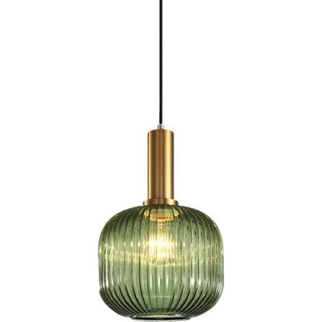 Vintage-Industrie-Pendelleuchte, moderne Pendelleuchte im Retro-Stil, Pendelleuchte, Glasschirm mit polierter Messingbirne [Energieklasse A++] (1/5)