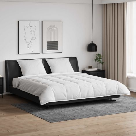 Bettdecken Set mit Kissen 3 pcs Weiß Daunenfeder