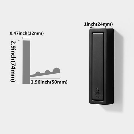 Set di 4 ganci da parete pieghevoli, staffa pieghevole a 90 gradi, appendiabiti con viti per ufficio, cucina, camera da letto, bagno, casco, cappotto (nero) (1/5)