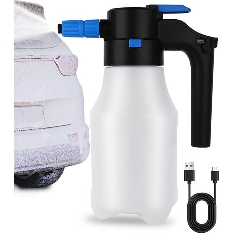 Elektrischer Schaumsprüher für Autos – 1,5 l – Akkubetrieben – Für die Autowäsche – USB-aufladbar – Kabelloser Schaumgenerator zur Autoreinigung