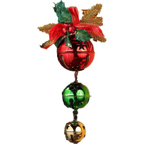 Clochette De Porte De Noël - Avec Ruban Et Nœud Papillon - Décoration De Porte En Forme De Houx - 1 Pièce (1/5)