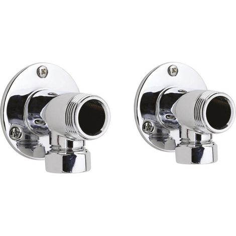 Backplate Elbow Unions - Pair - Chrome
