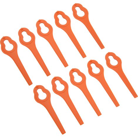 Lot de 25 lames tondeuse plastique haute résistance ABS, coupe-herbe outil de remplacement, tondeuse à gazon, orange (1/5)