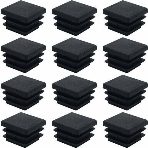 40 Pièces Embouts Carrés pour Meubles Bouchons de Tube Carrés en Plastique 20mm x 20mm Bouchons de Tube Tapis Antidérapant Embout Rectangulaire Noir Bouchons d'Insertion Cache-Tuyau pour Chaises Burea (1/4)