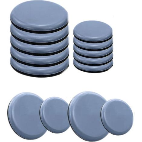 Pattini per mobili, 16 pezzi, rotondi autoadesivi in ​​PTFE, adatti a pavimenti lisci e tappeti (rotondi, 25 mm/50 mm) (1/5)