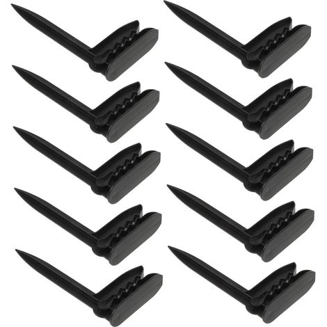 Reusable Tent Clips, 10 Pieces, Black Plastic, Windproof (1/5)