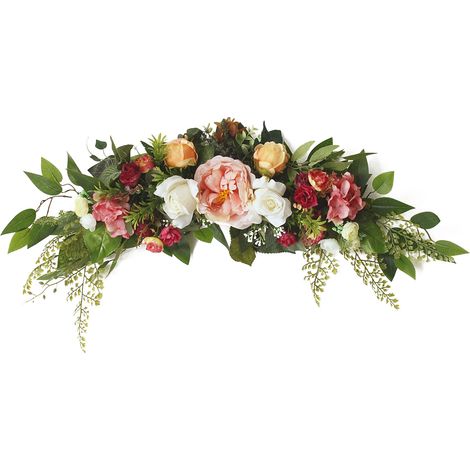 Guirlande de fleurs artificielles, décoration d'été et de printemps, pour mur de porte, arc de mariage, Table à manger, 75x25cm (1/5)