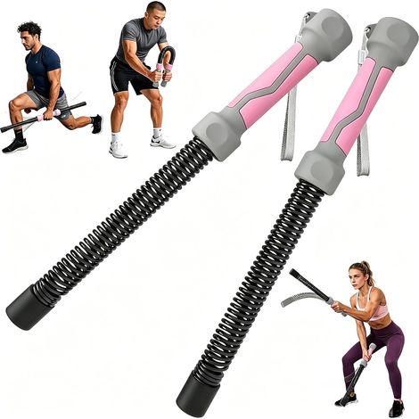 2pcs 3-in-1 Wireless Combat Ropes, Rubber Grips, Stainless Steel Springs, Transformable Training Bar (1/5)
