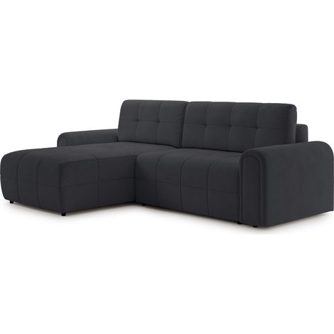 Selsey Simolla – Ecksofa mit Schlaffunktion und Bettkasten, links, Chenille, Anthrazit