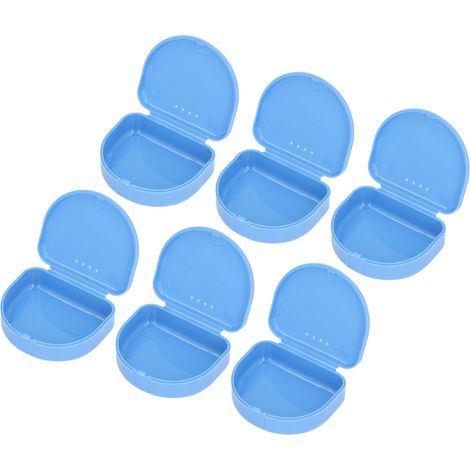 Boîte de rangement compacte pour prothèses dentaires (12 pièces) en plastique, comprenant des dents et des appareils orthodontiques. (1/5)