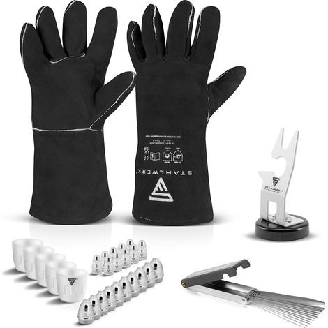 STAHLWERK Set plasma P80 Porta torcia Pulisci ugelli