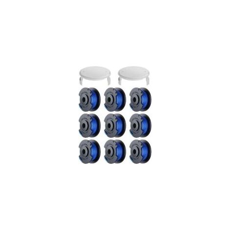 11 Pack Bobine Fil Coupe Bordure remplacements pour Ryobi One + AC14RL3A 18v 24v 40v Coupe Bordures, Bobine Ø 1,6mm, Longueur 30,17m (9 Bobine Fil Coupe Bordure,2 Couvercle),