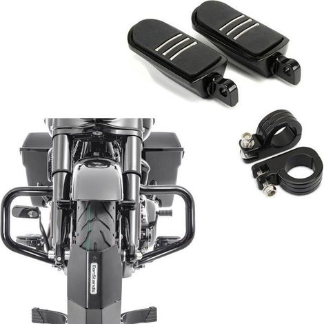 Schutzblech + Fußrasten 38mm für Chopper / Custombikes Touring 09-25 FS10 schwarz