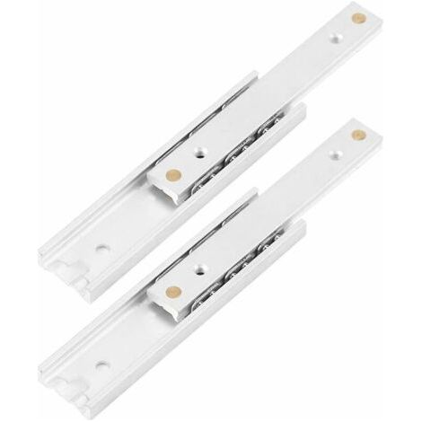 NALOOKAMIC Coulisses de tiroir en alliage d'aluminium – 2 pcs – Rail télescopique 140mm – Installation facile avec vis – Glissière lisse pour armoires (1/5)