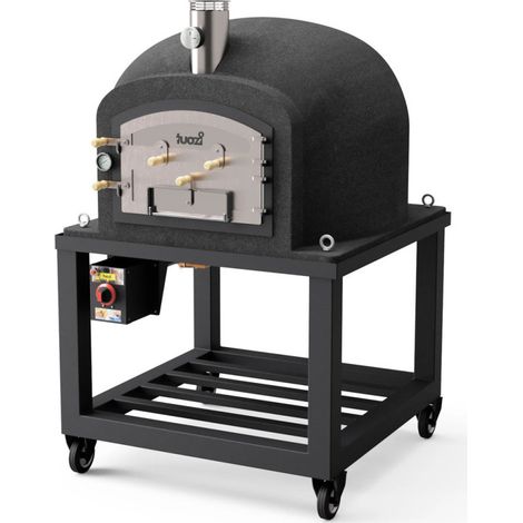 Horno Kitaway con Base + Gas 100x100x65 cm negro  Medidas 100x100x170 cm  Horno de Gas Profesional y ManÃ³metro (1/5)