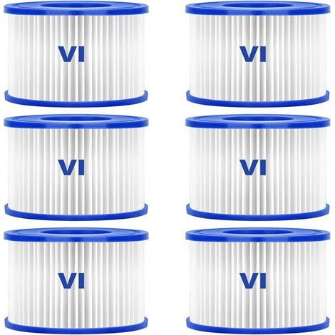Filtre à cartouche - RICEEL - Bestway 58323 - 6 PCS - Compatible Lay-Z-Spa - Filtration efficace (1/4)