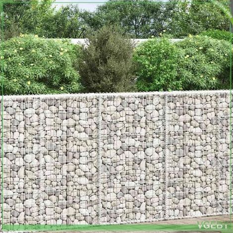Lit surélevé à gabion - FAFEICY - 145653 - Acier galvanisé - 100x20x100 cm - Maille 10x5 cm (1/5)