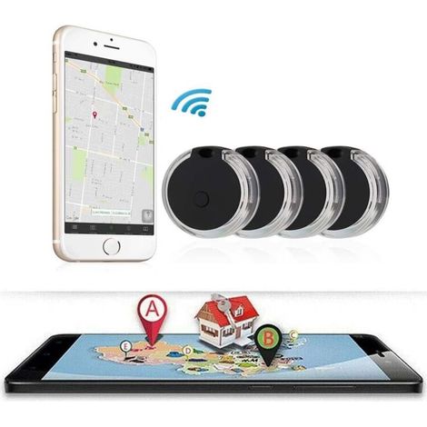GPS-Hunde-Tracker, Anti-Verlust-GPS-Halsband für Katzen und Haustiere mit Alarmfunktion (Schwarz, 4 Stück)