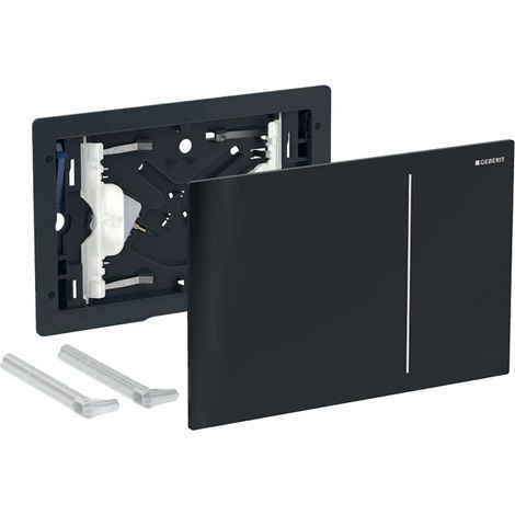 Geberit Sigma70 - Control de descarga, vidrio negro 242.813.SJ.1 (1/2)