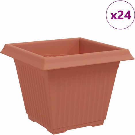 Maison Exclusive - Quadratischer Blumentopf 24 pcs Ziegelrot 38 x