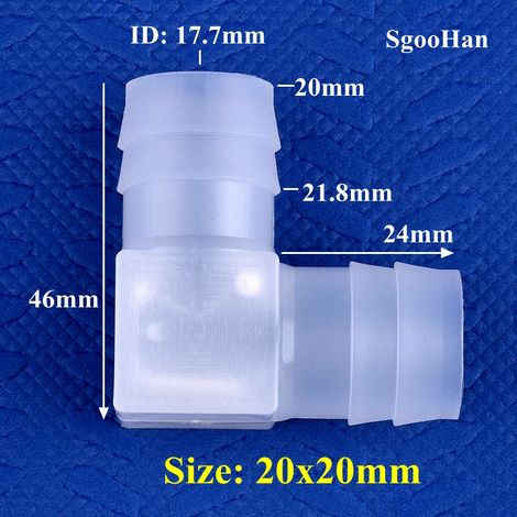 (20x20mm-5 pièces) Raccords coudés en PP pour aquarium, aérateur de pompe à air, raccord pagode, irrigation de jardin, tuyaux médicaux (1/5)