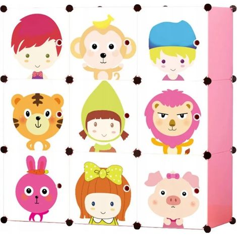 Armoire modulaire colorée pour enfants, pour jouets et vêtements (1/5)