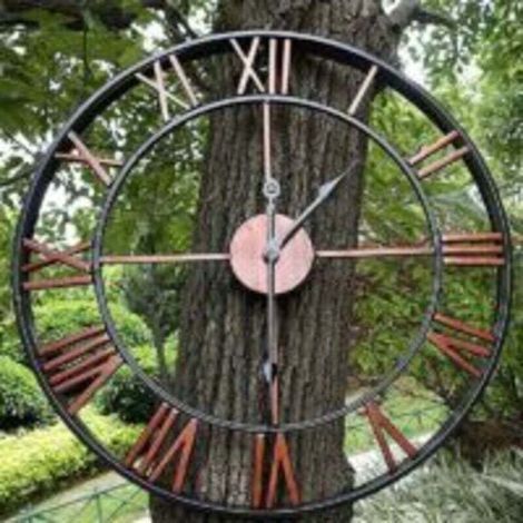 Gartenuhr, Wanduhr für den Außenbereich, Große Gartenuhr mit römischen Ziffern, Gartenuhr aus Eisen, 40 cm/16 Zoll (1/5)