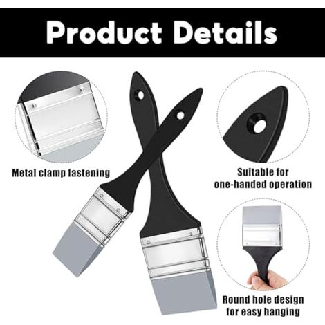 mohito Lot de 2 pinceaux plats en silicone, pinceaux solides, pinceaux plats larges, adaptés aux peintures acryliques (1,5/2,5 pouces) (1/3)