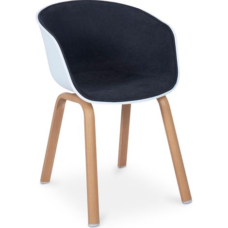 Scandinavian Padded Dining Chair with Armrest Dark grey (1/5)
