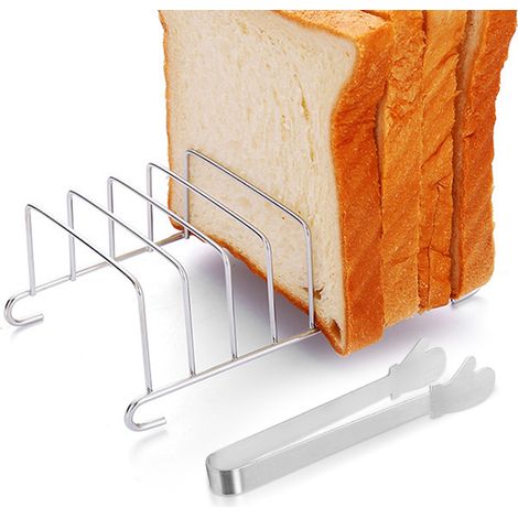 Argent 8 trous en acier inoxydable outil grille à pain grille de refroidissement grille à pain rectangulaire air friteuse accessoires récepteur sûr et sain, air friteuse grille à pain, Food Clip Set (1/5)