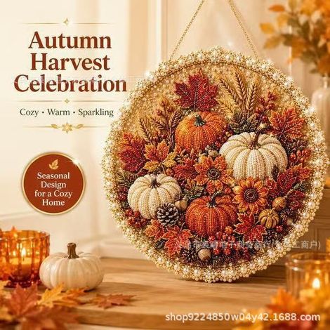 Creative and trendy new Pearl Art Hanging Wreath - Four Seasons Holiday Pearl Painting - C -