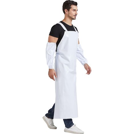 1 Tablier, PVC étanche, résistant à l'huile, bretelles en H, ajustable, cuisine, abattoir, industrie