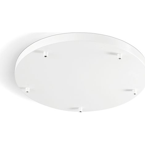 Rosone Multicavo 5 Fori In Metallo Bianco Opaco D45Cm